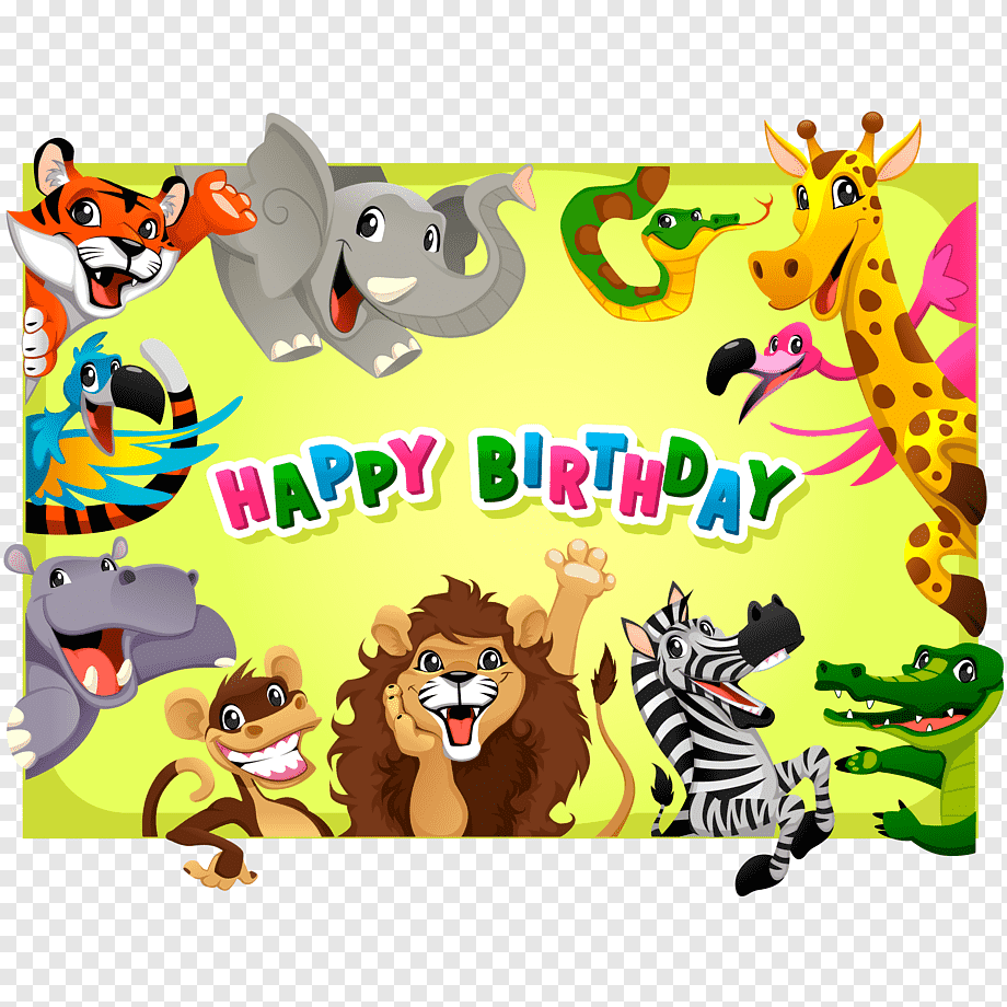 Животные джунглей с днем рождения