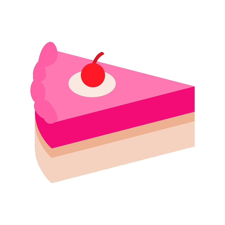 Тортик розовый рисунки кусок