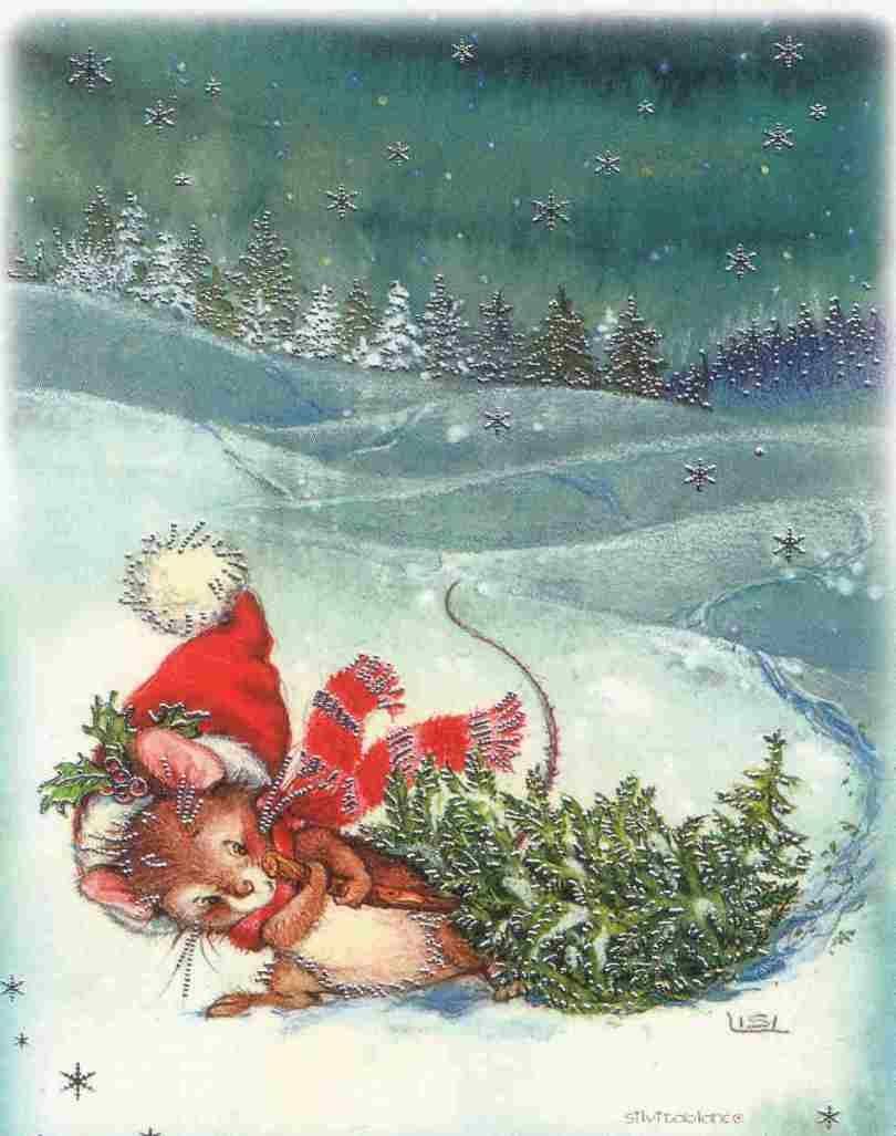 Рождественские открытки старые акварелью