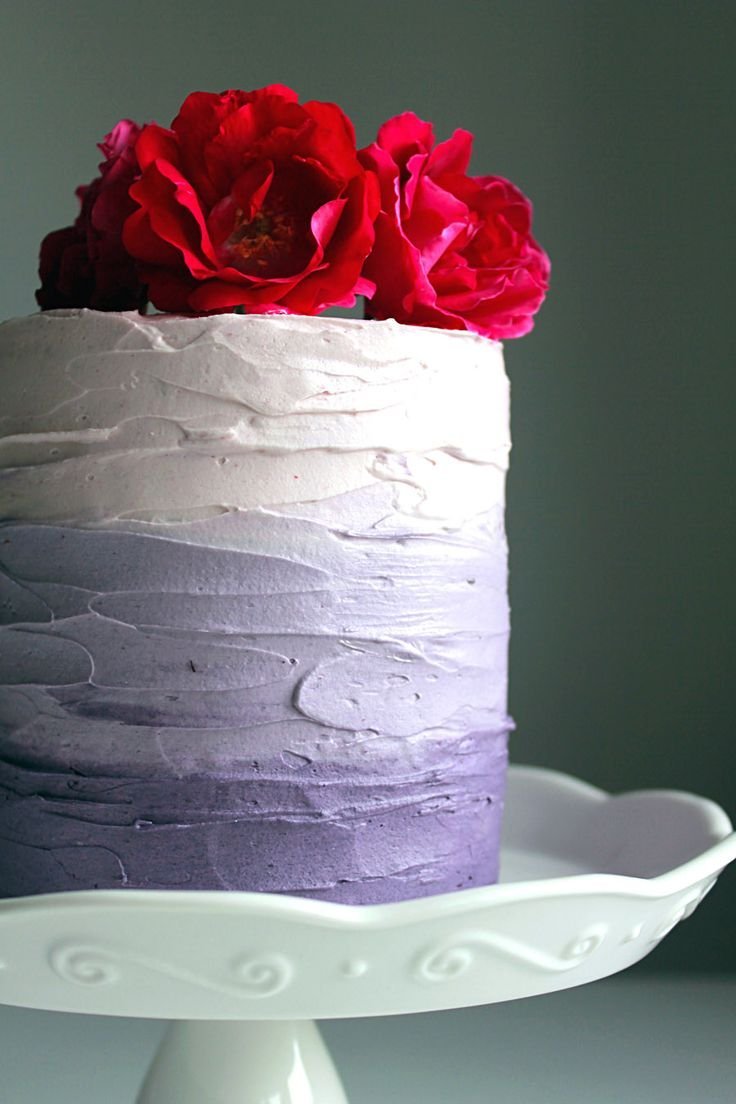 Украшение торта акварельными цветами