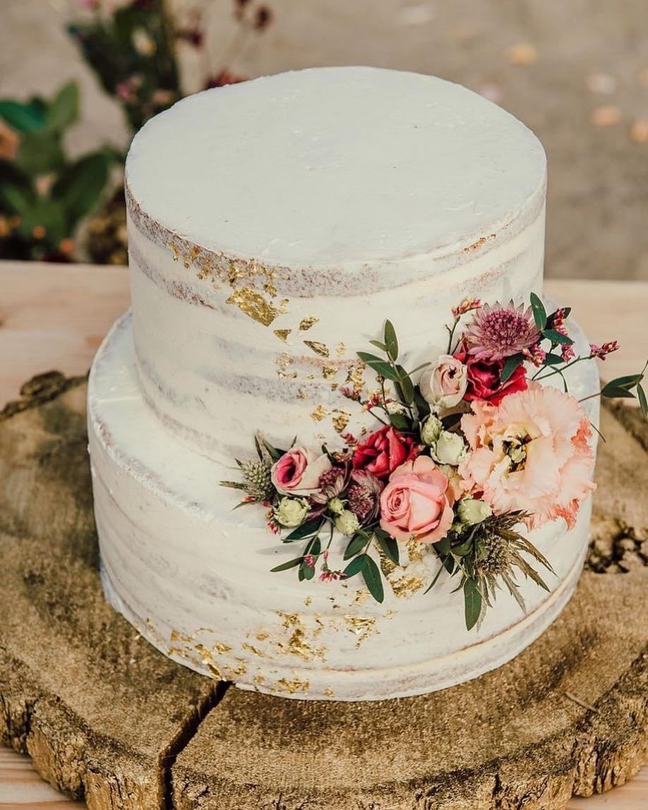 Свадебный торт одноярусный осенний