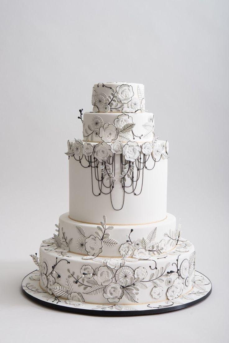 Свадебный торт с эффектом мрамора