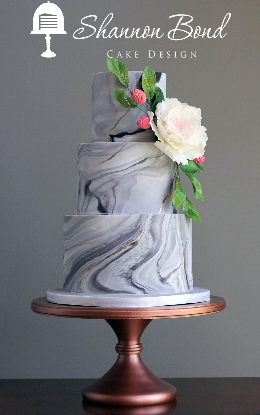 Свадебный торт мраморный синий