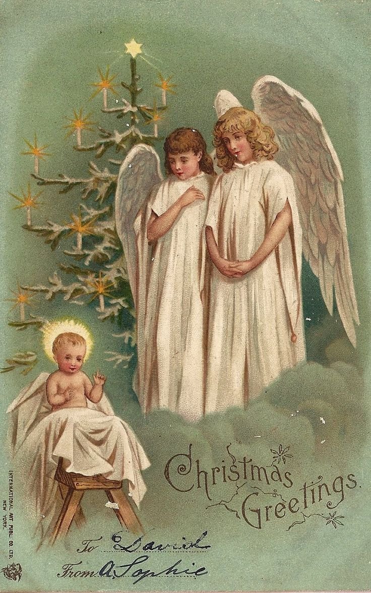 Рождественские старинные ангелы