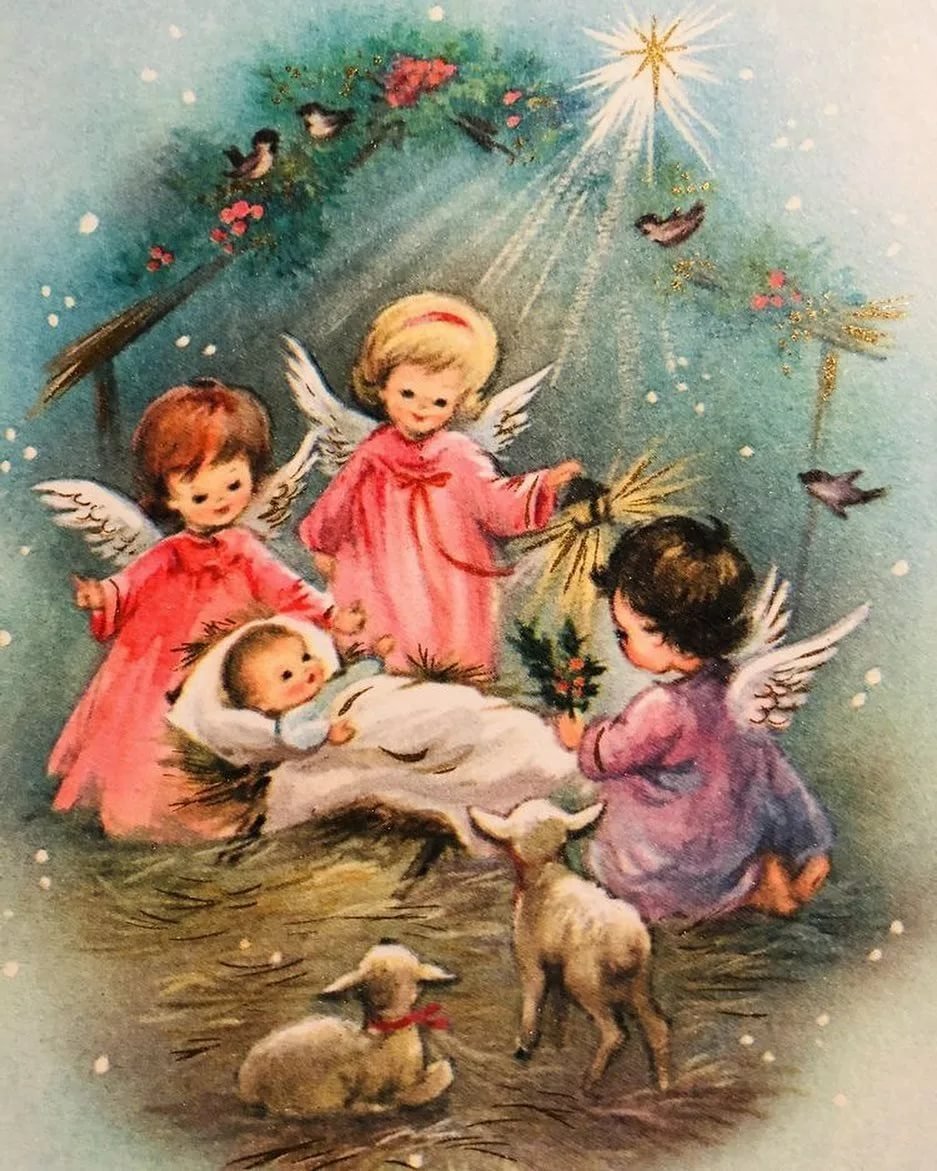 Новогодние открытки в старинном стиле