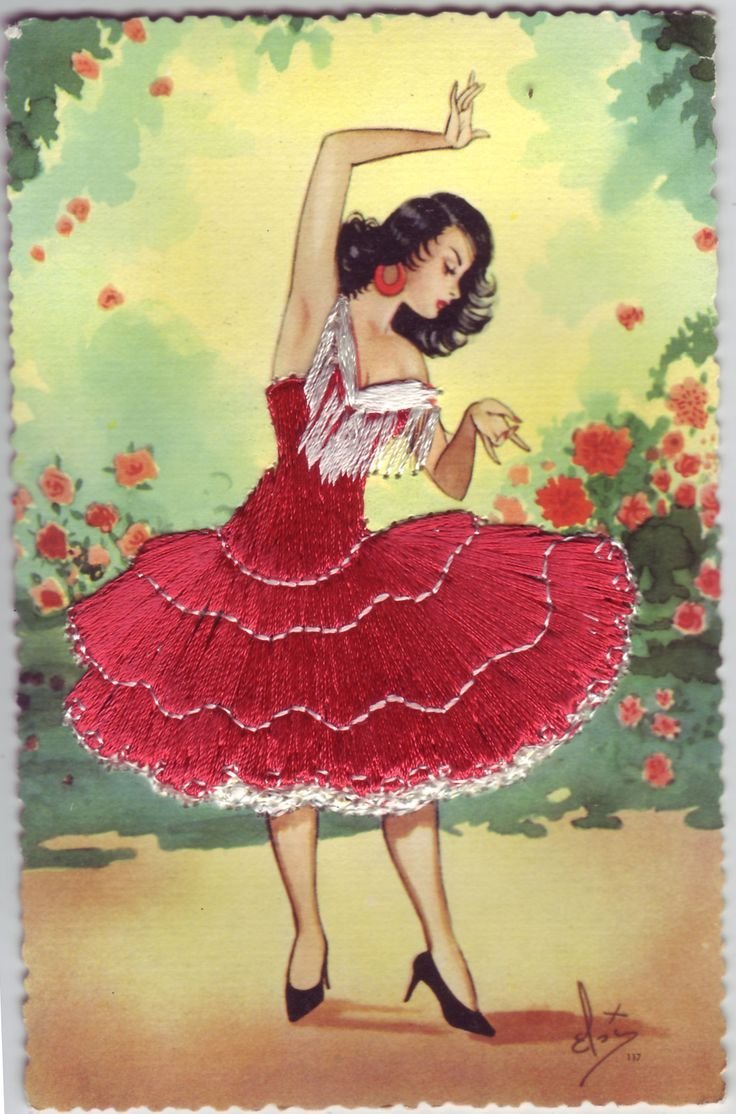 Открытки с танцовщицами фламенко
