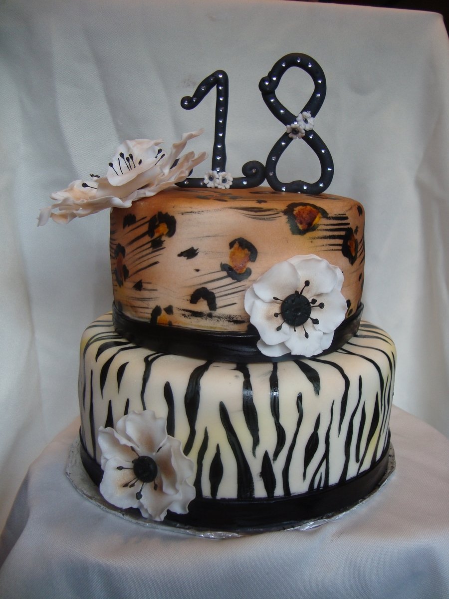 Радужный леопардовый торт