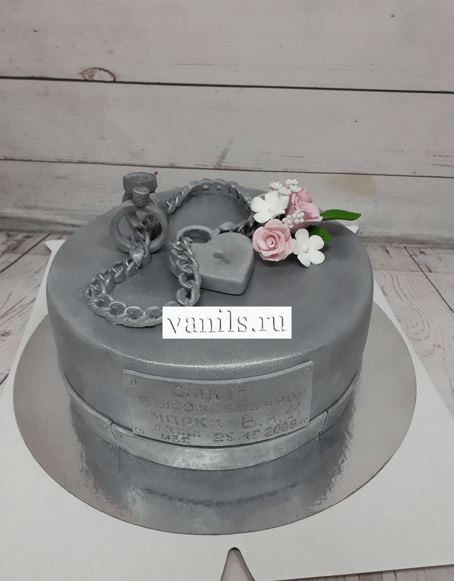 Прикольный торт на серебряную свадьбу