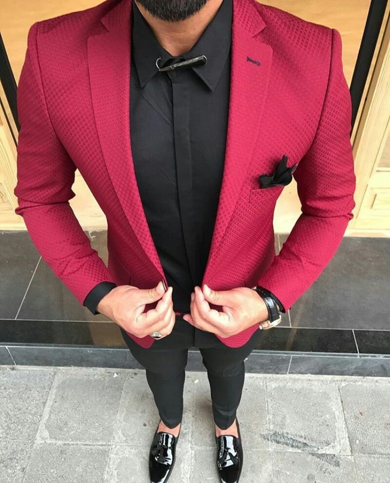 Пиджак мужской модный красный
