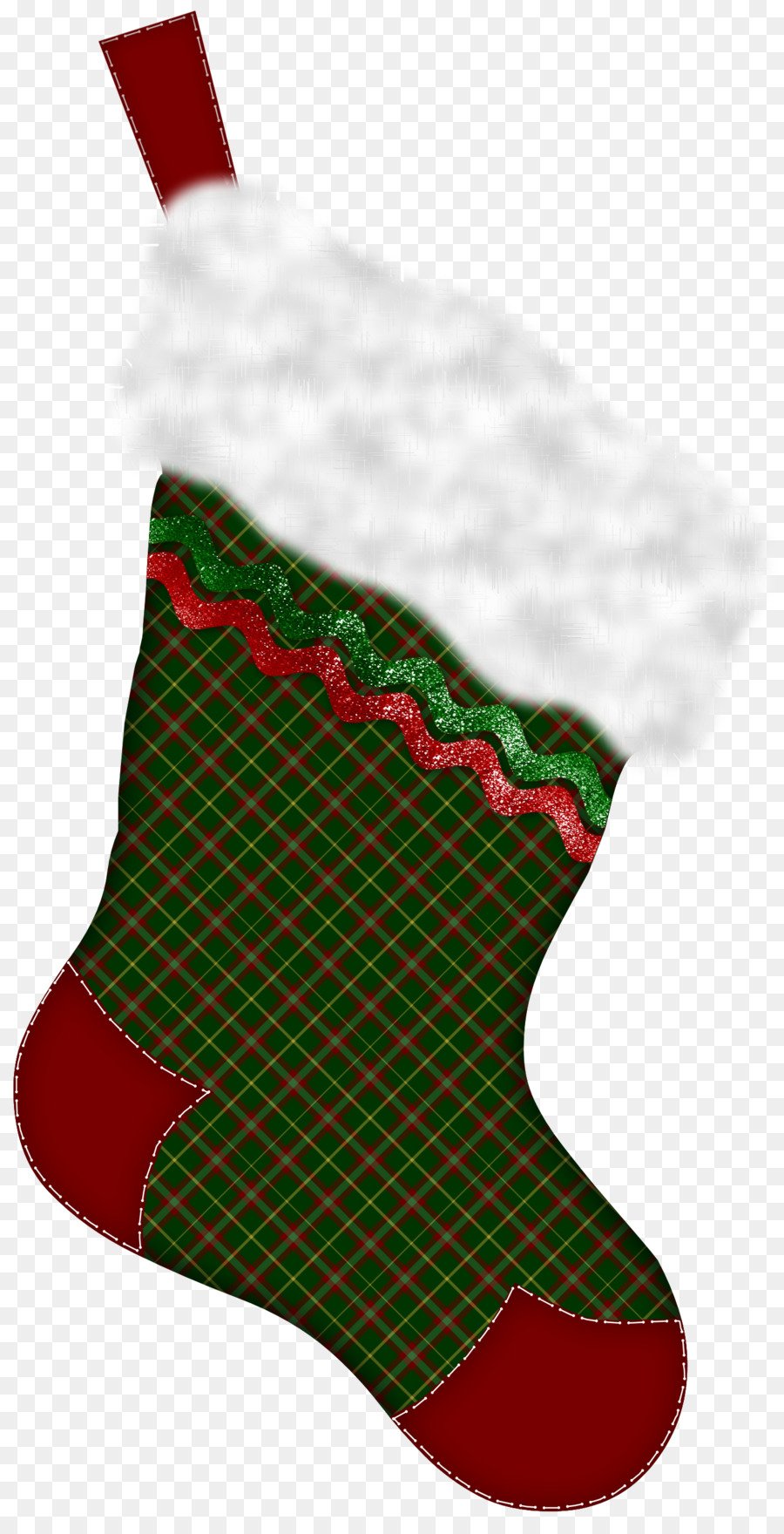 Рождественский носок на прозрачном фоне
