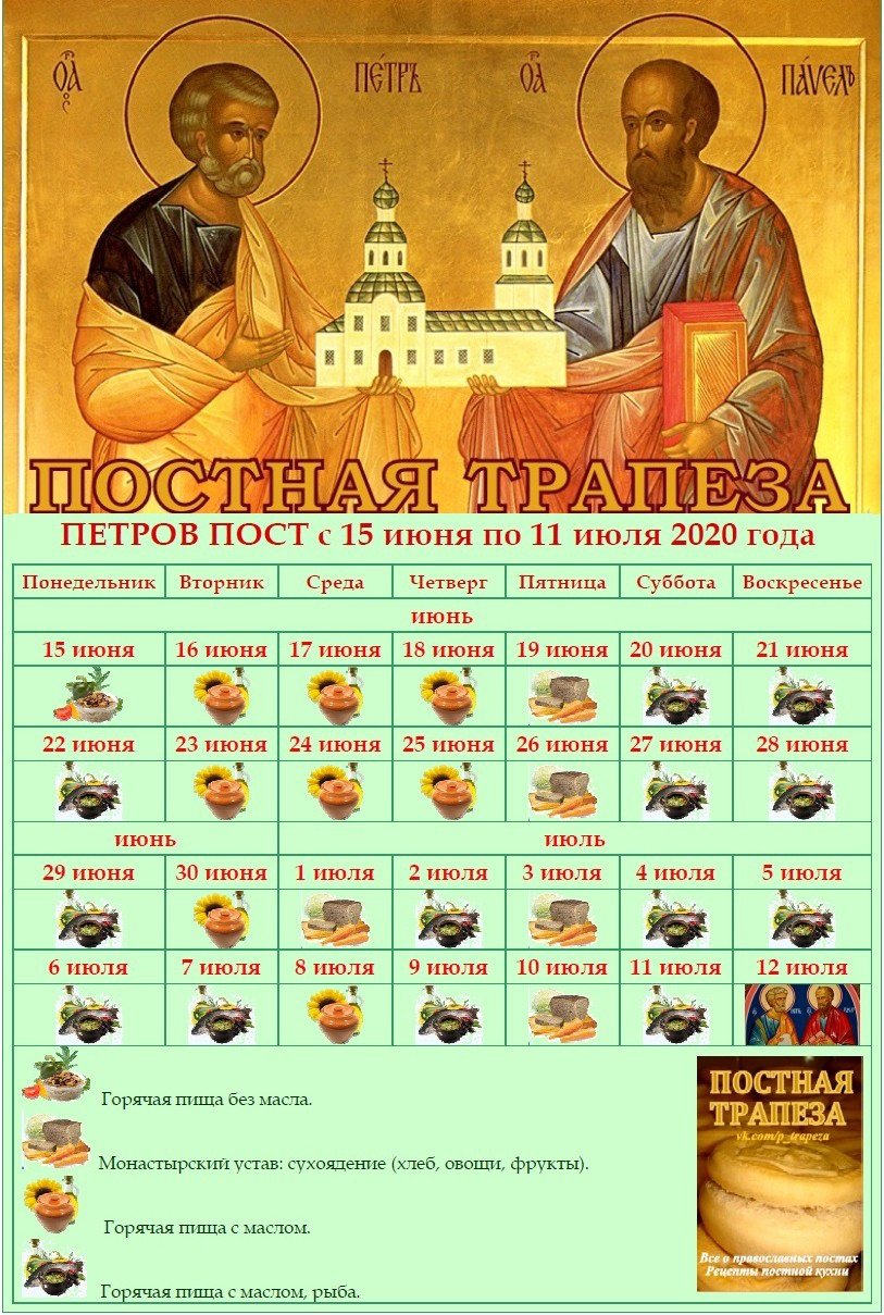 Календарь Великого поста