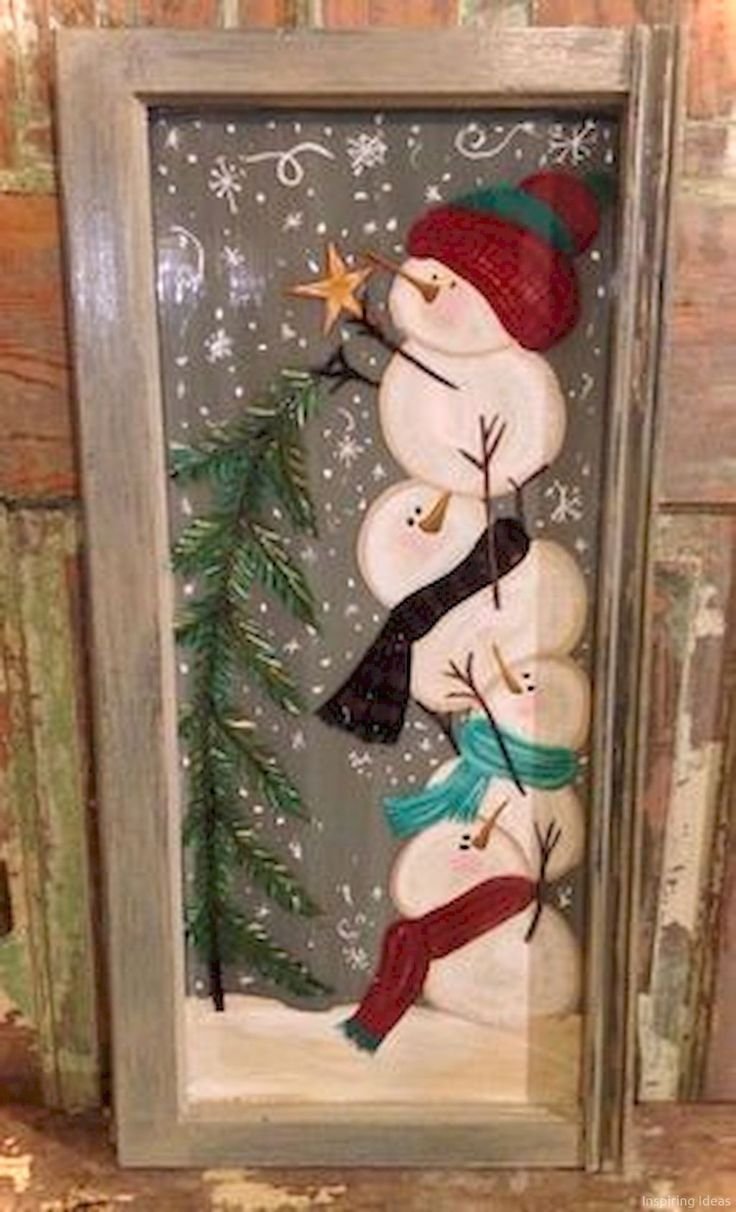 Снеговик для украшения двери на новый год