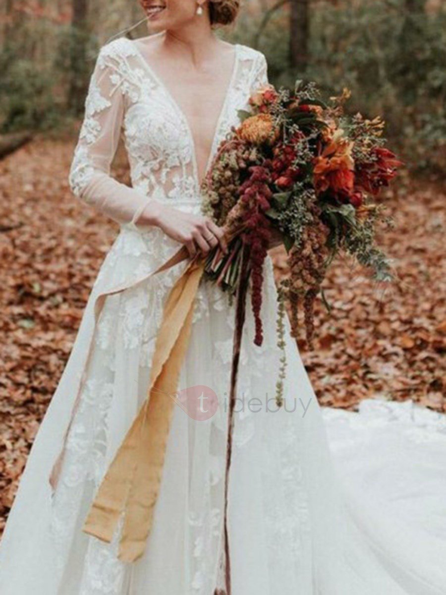 Свадебное платье осенью