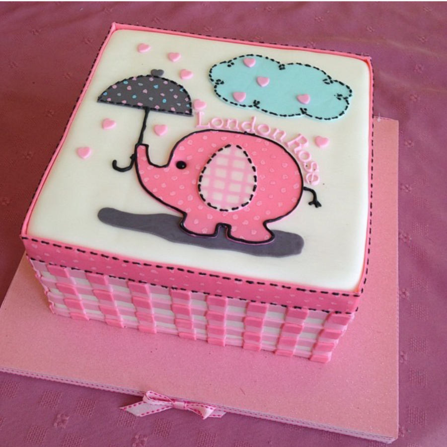 Торт со слоном для девочки на день рождение