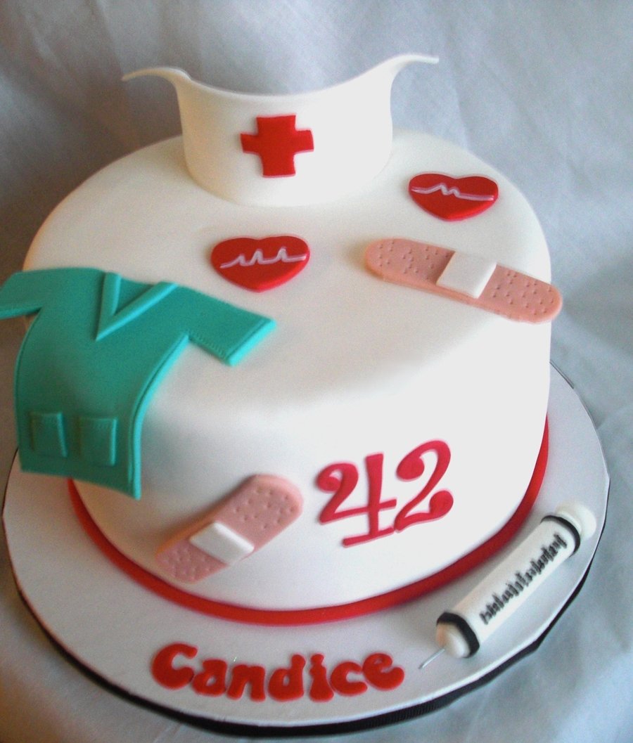 Оформление торта для медсестры