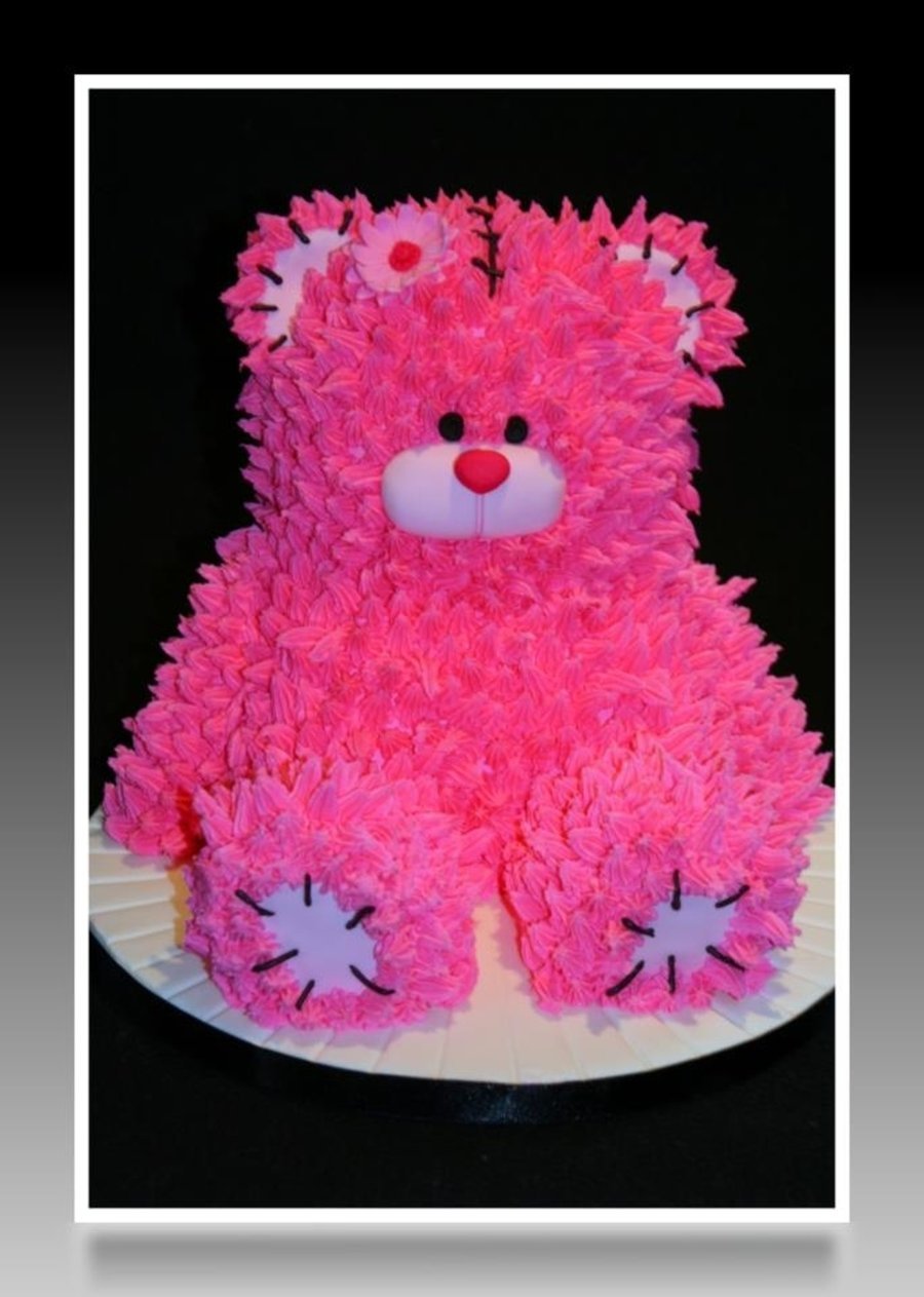 Торт розовый медведь