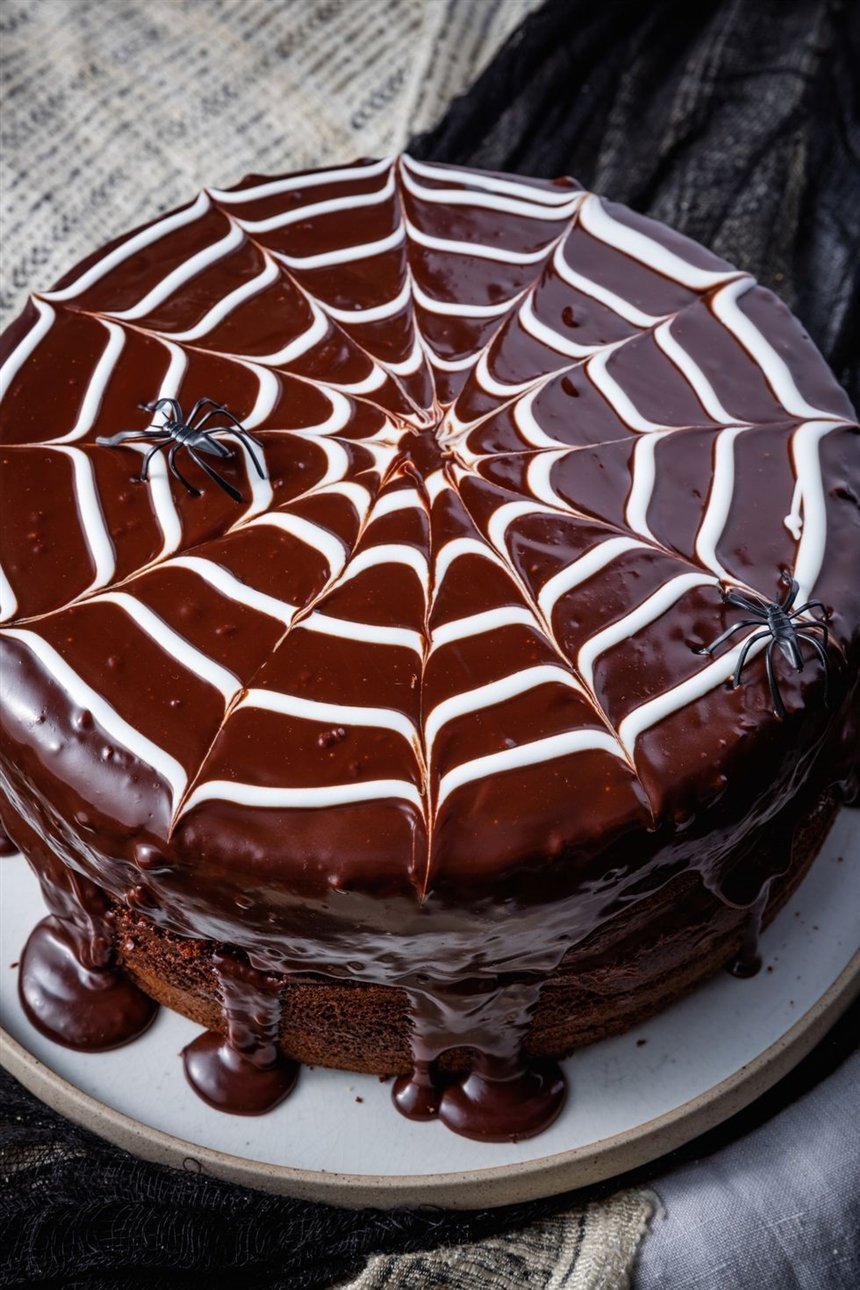 Шоколадная паутинка для торта