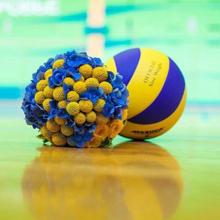 Мячик волейбольный с цветами