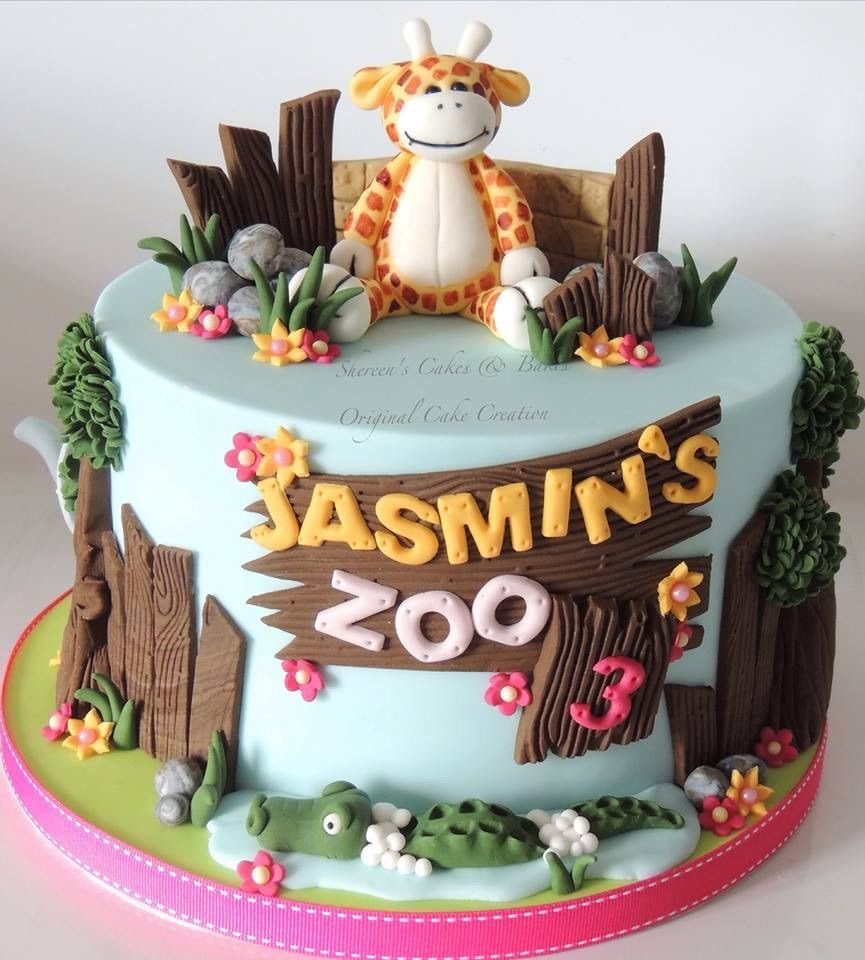 Детский торт зоопарк