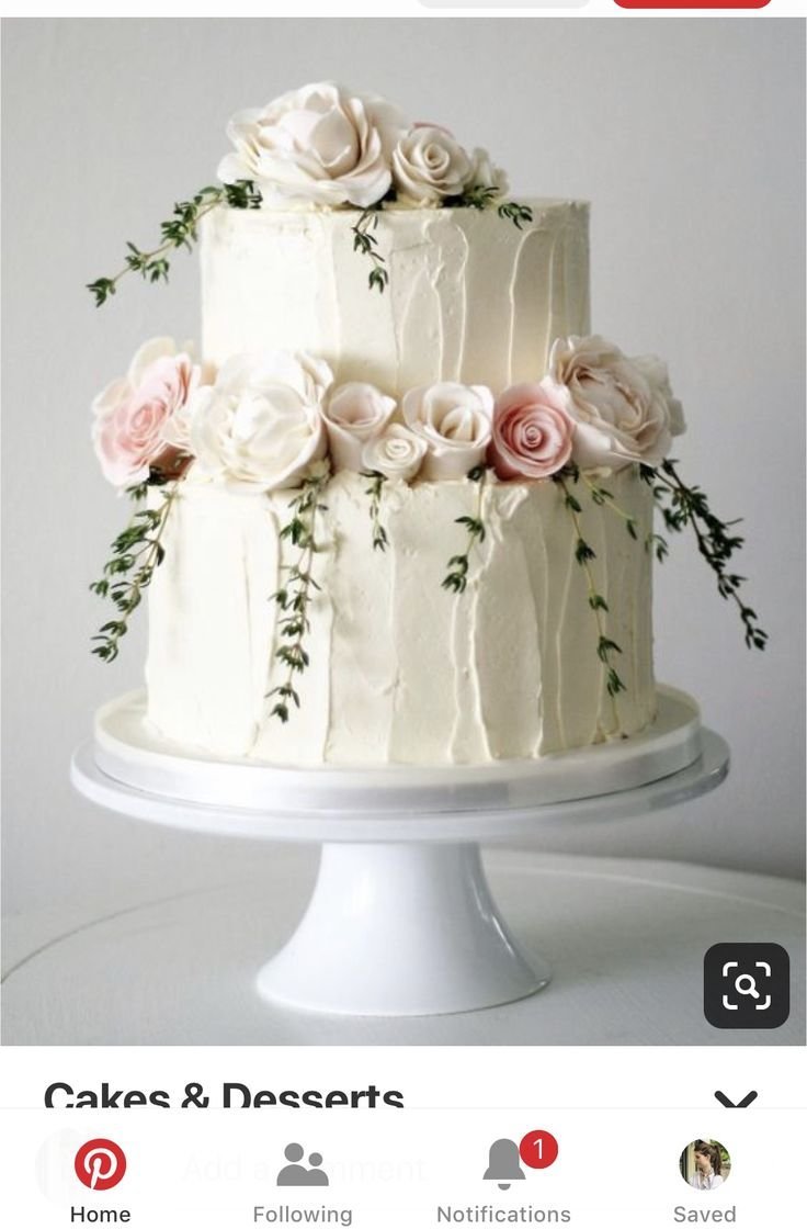 Свадебный торт двухъярусный мраморный