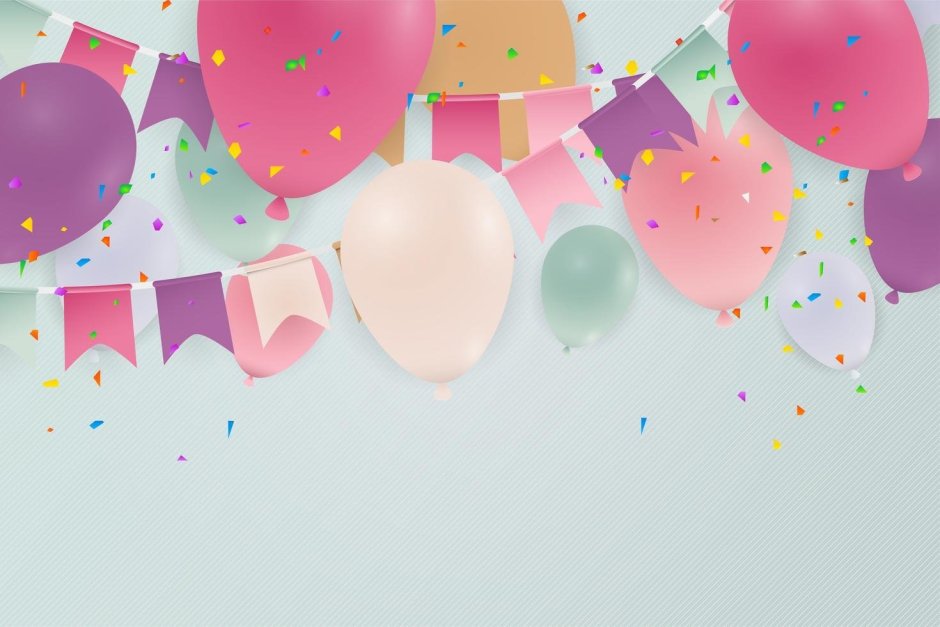 Открытки Happy Birthday с сердечками