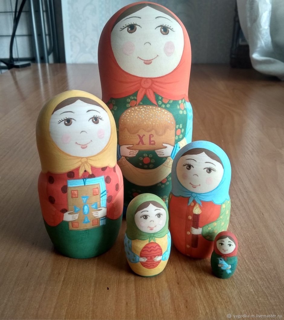 Крашеные матрешки к Пасхе