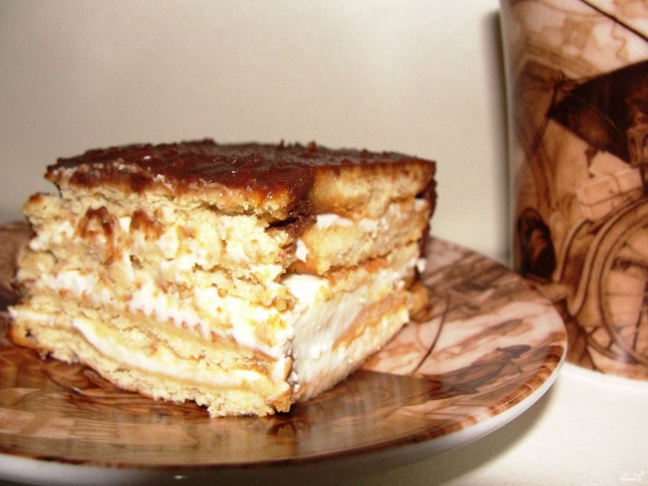 Торт шалаш из печенья и творога