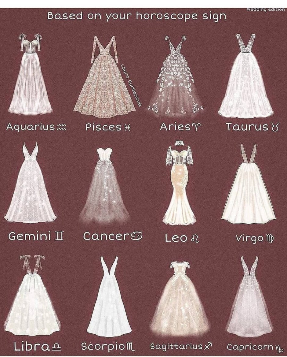 Свадебные платья с знаками зодиака