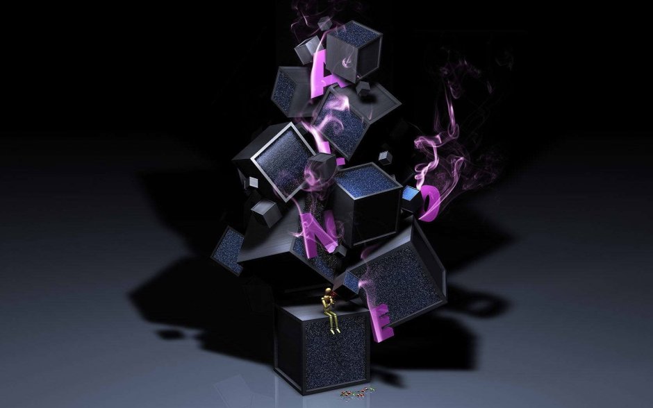 Черно фиолетовые кубики