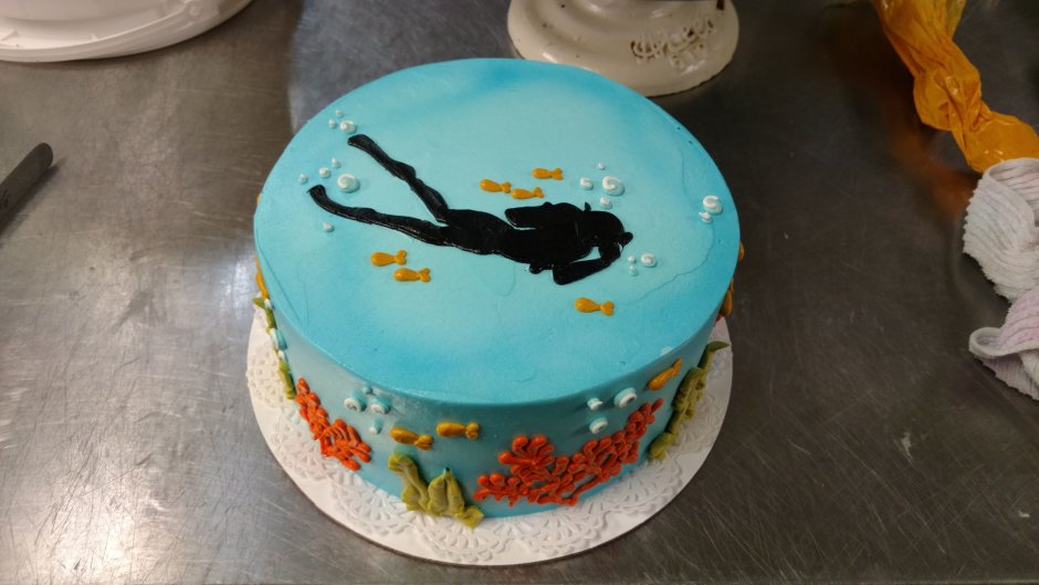 Украшение торта для пловца