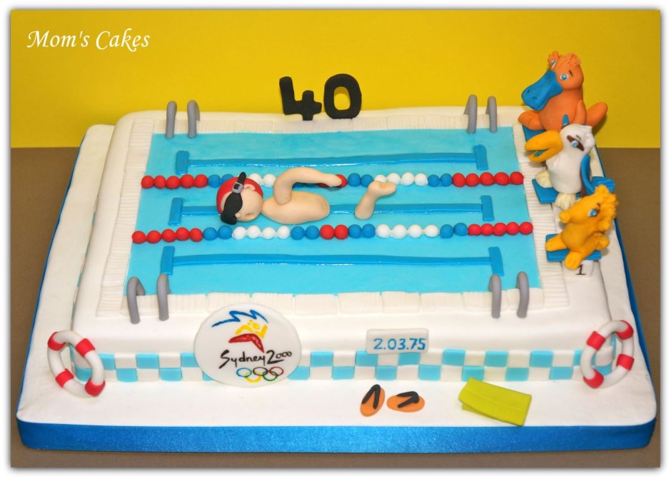 Торт с пловцом для девочек