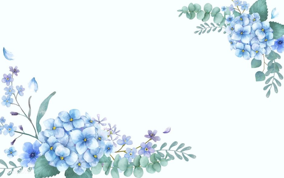 Голубые цветы для пригласительных