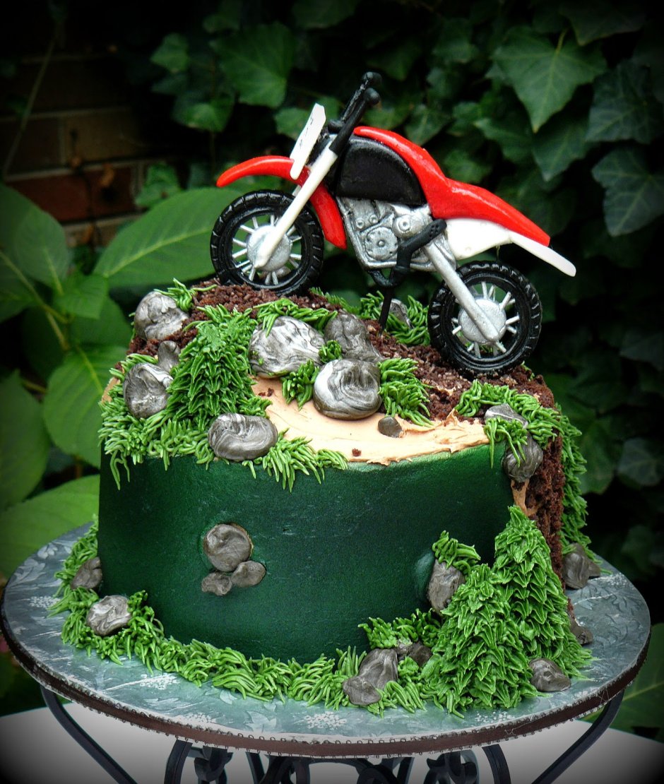 Торт с картинкой мотоцикл кремовый