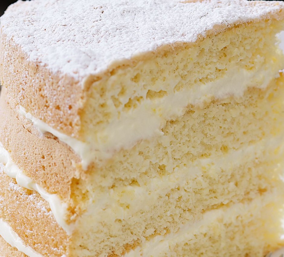 Торт ванильный: ванильный бисквит, крем-чиз,