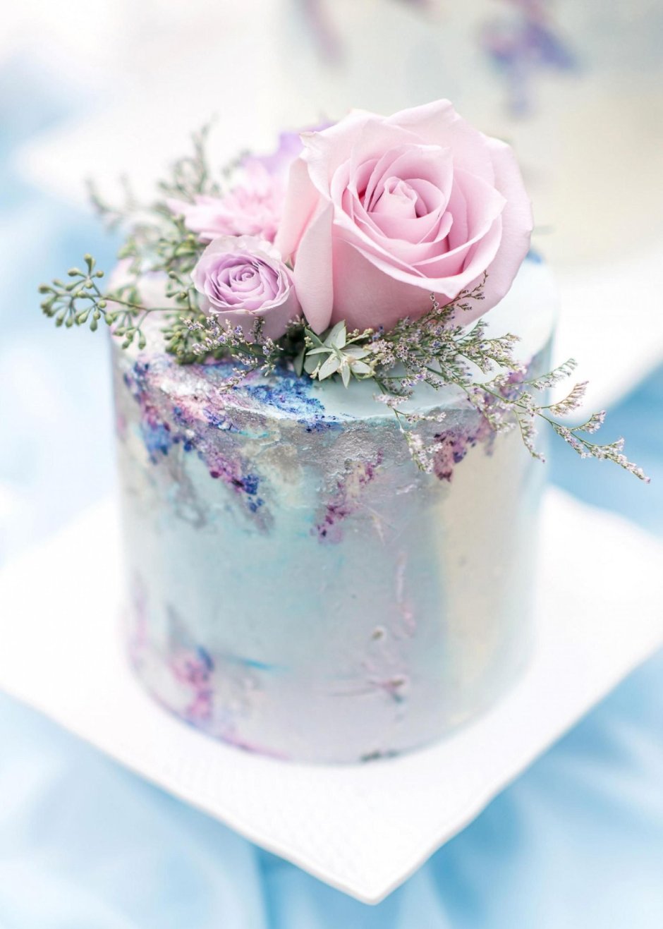 Очень нежный торт с цветами