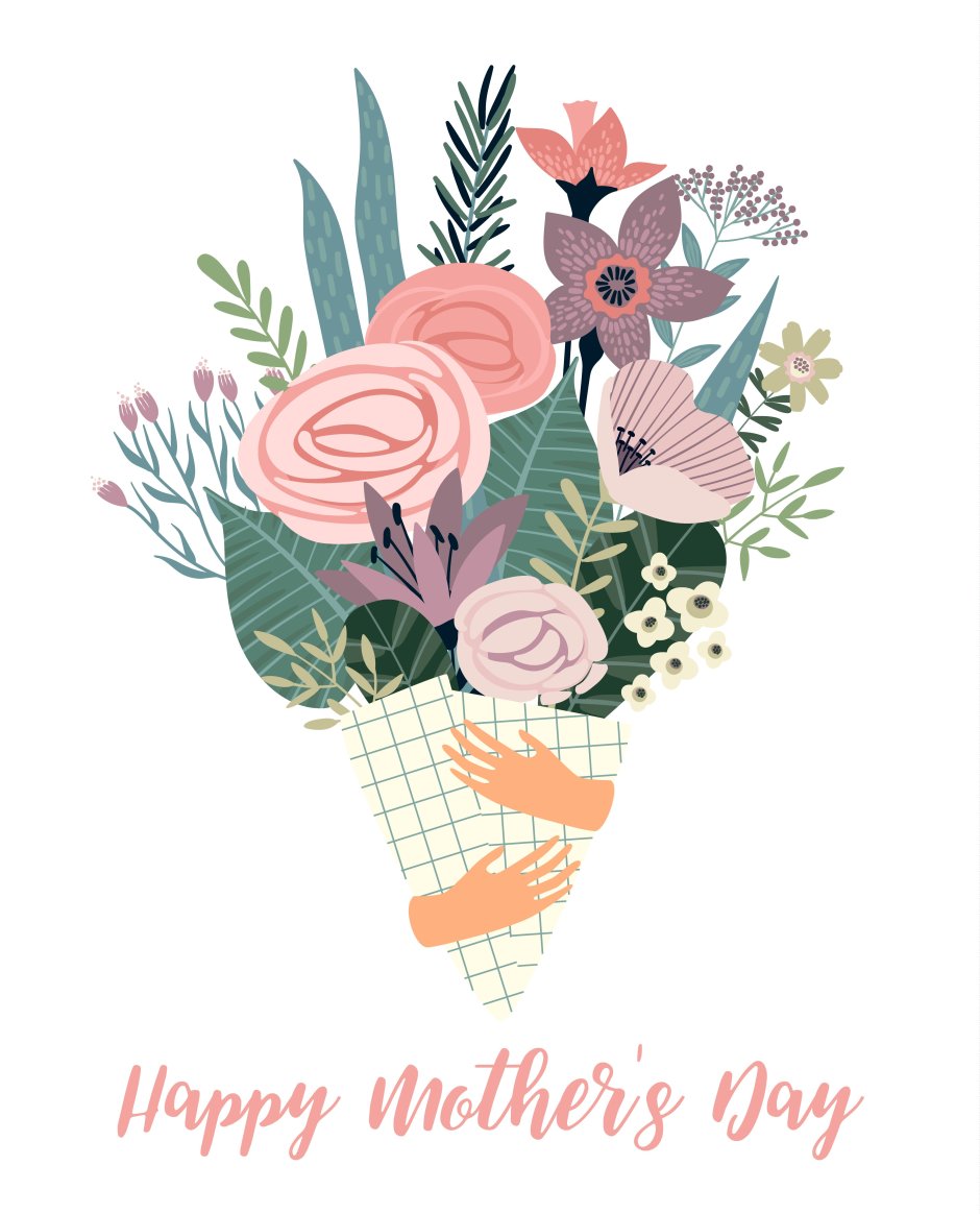 Постеры ко Дню матери с цветами