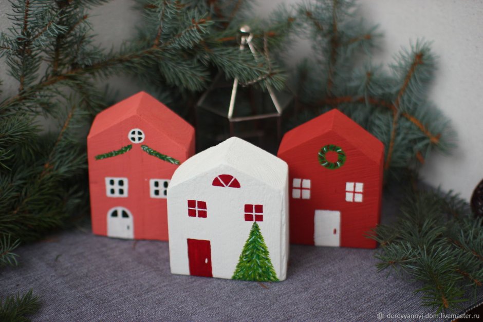 Деревянные домики Рождество
