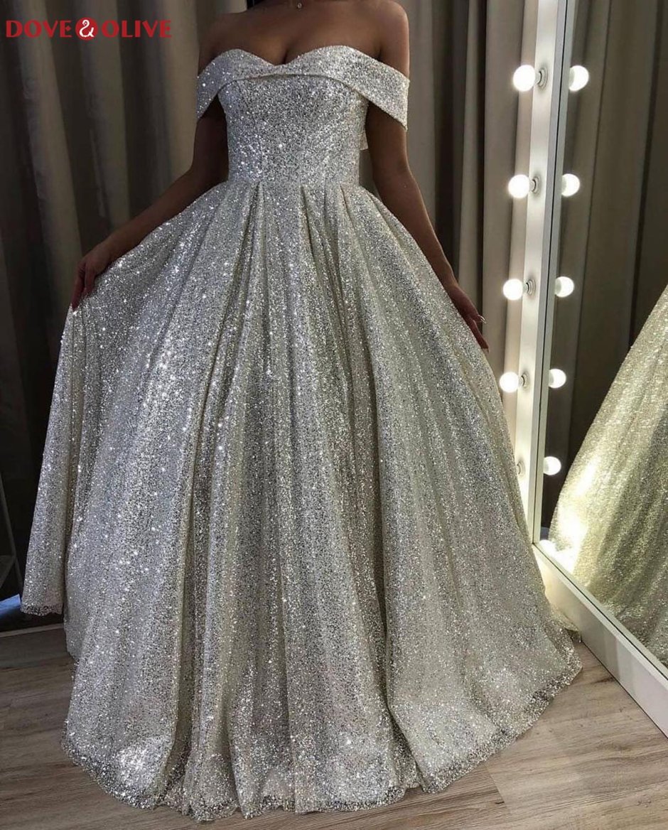 Свадебное платье с блестками