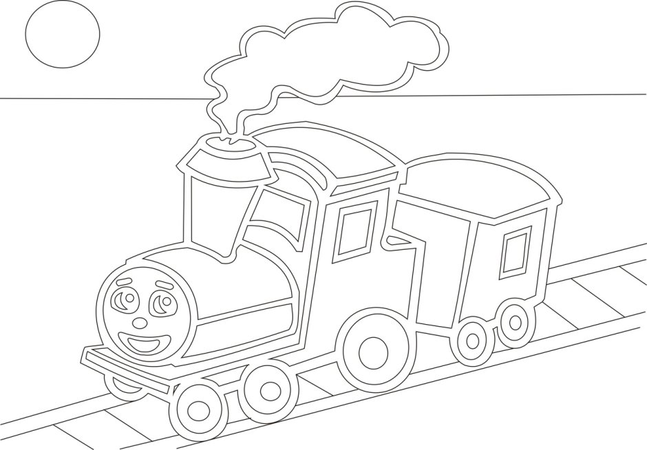 Трафарет поезда для рисования
