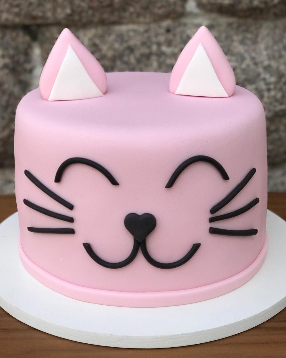 Котик с тортиком с днем рождения