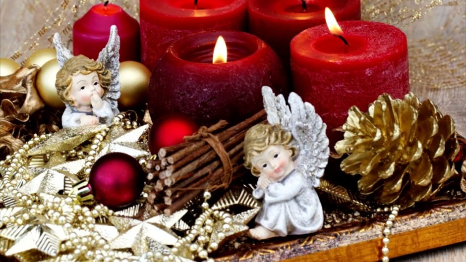 Рождество свечи ангелы