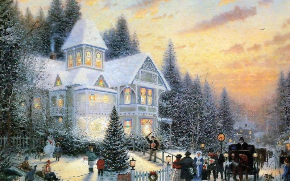 Американский художник Томас Кинкейд Рождество