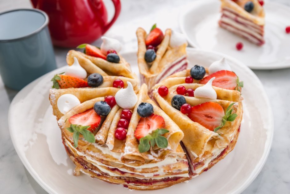 Блинный торт «фруктовый рай»