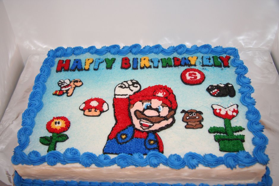 Супер Марио торт с фотопечатью