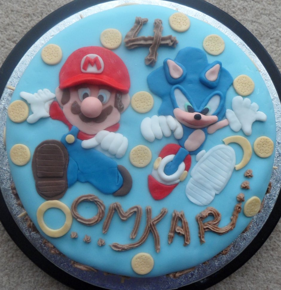 День рождения в стиле супер Марио торт