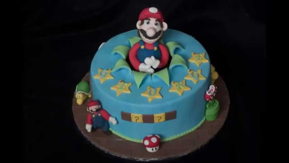 Торт с Марио и борзером на 6 лет