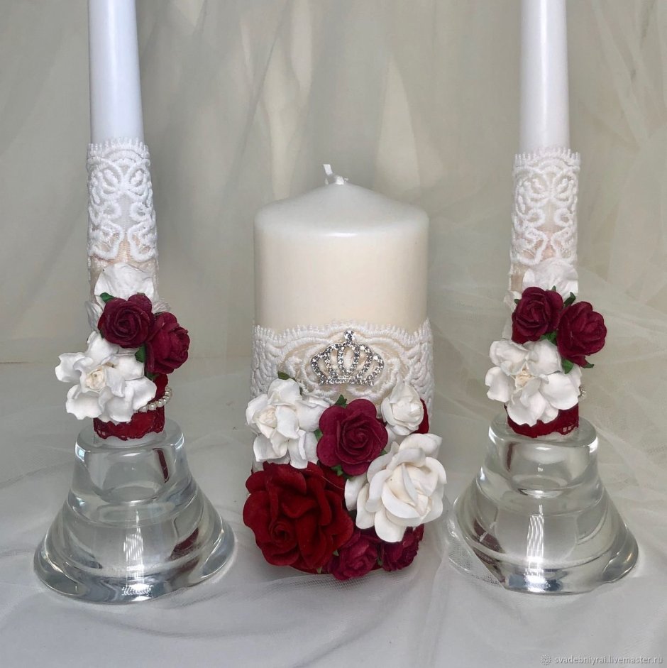 Декорирование свечей на свадьбу