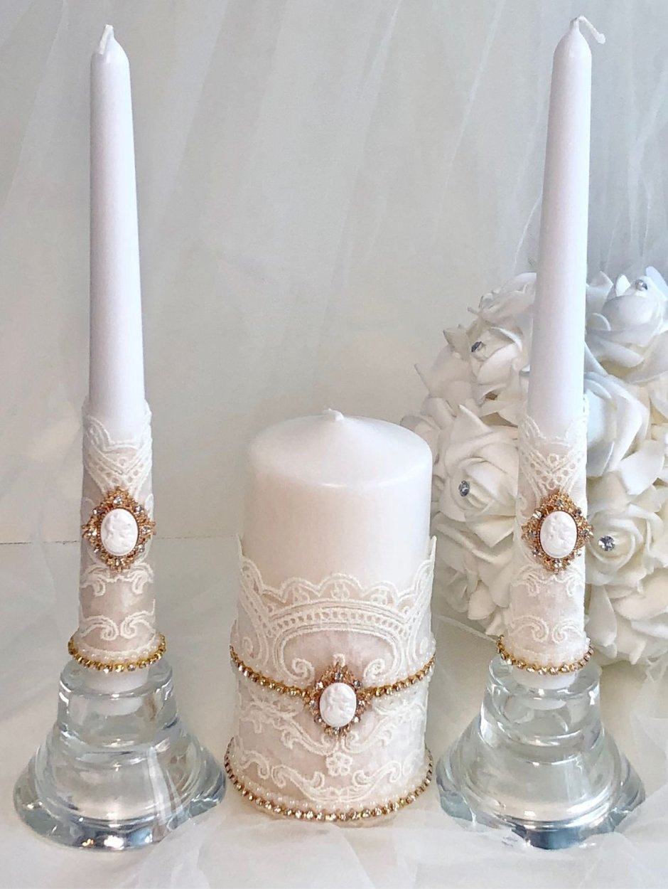 Свечи на свадьбу для семейного очага бирюзовые