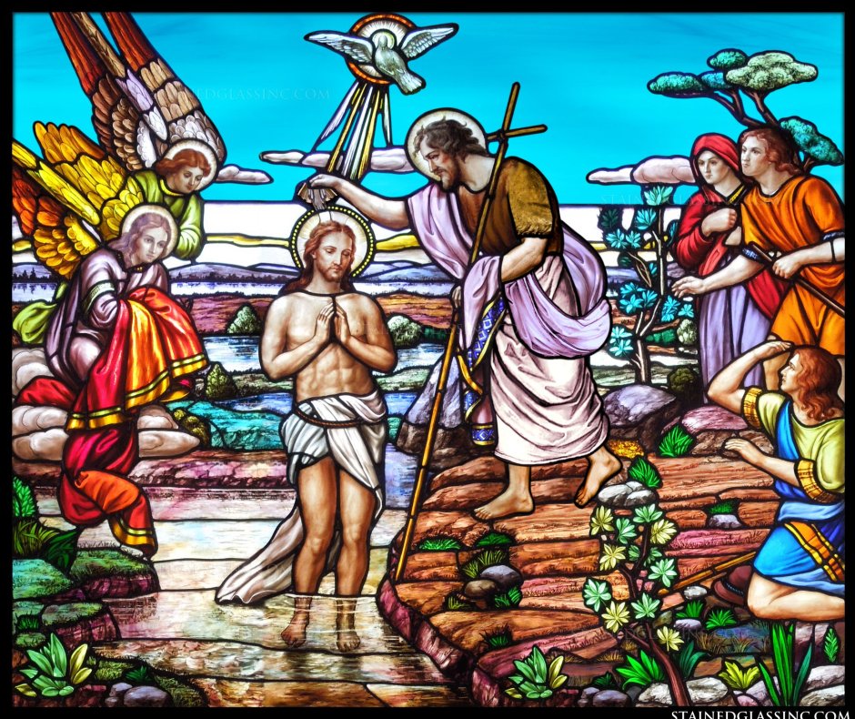 Икона крещение Иисуса Христа в Иордане
