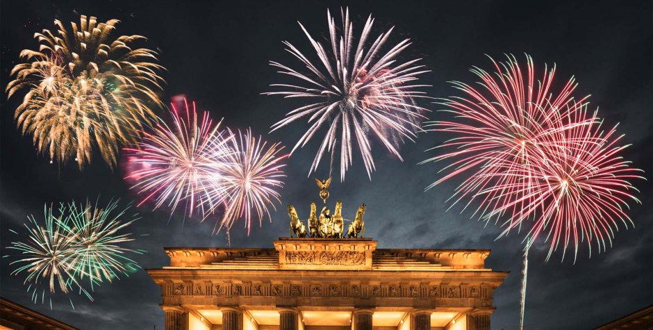 Новый год в Германии Бранденбургские ворота